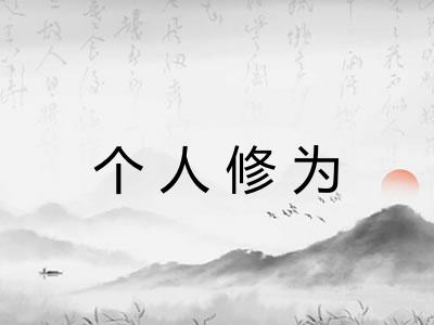 个人修为
