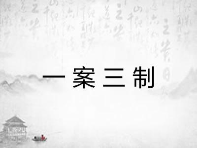 一案三制