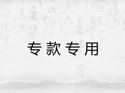 专款专用