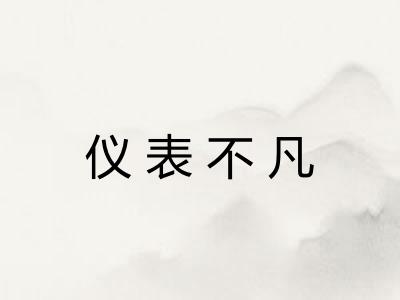 仪表不凡