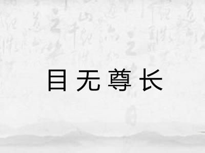 目无尊长