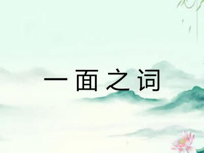 一面之词