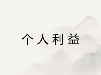 个人利益