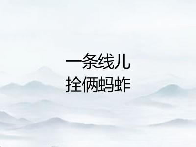 一条线儿拴俩蚂蚱