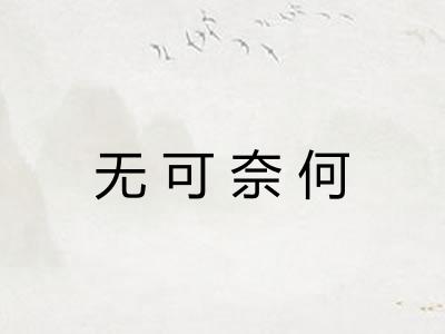 无可奈何