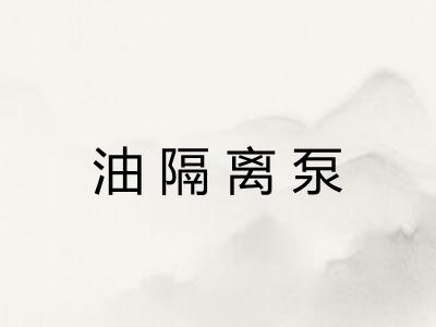 油隔离泵