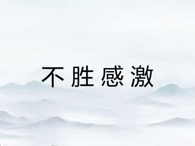 不胜感激