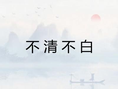 不清不白