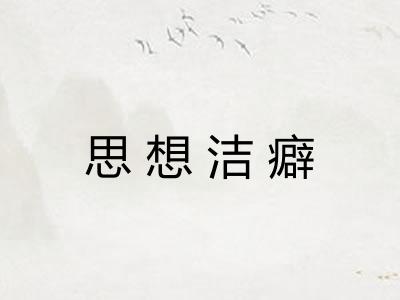思想洁癖