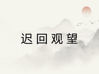迟回观望