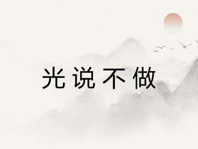 光说不做