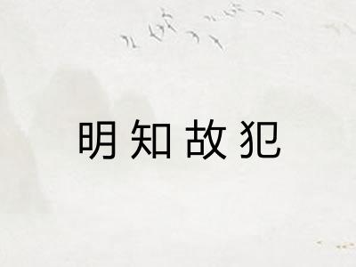 明知故犯