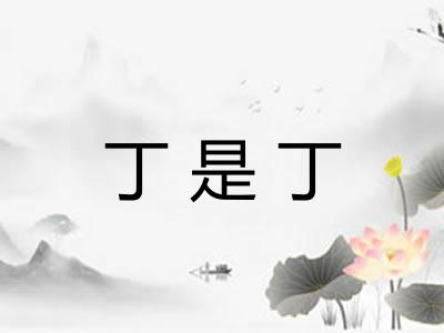 丁是丁