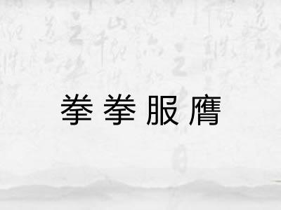 拳拳服膺