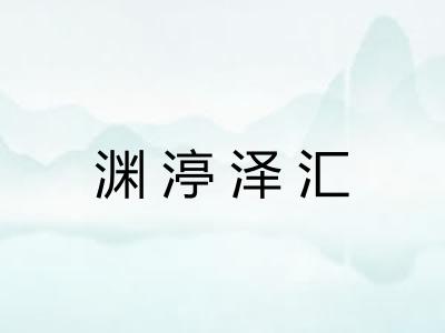 渊渟泽汇