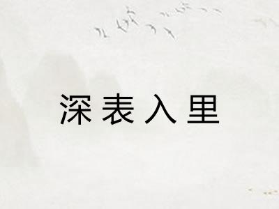深表入里