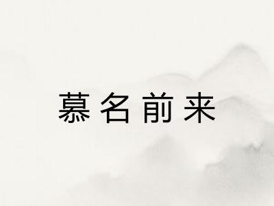 慕名前来