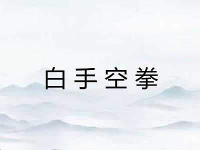 白手空拳