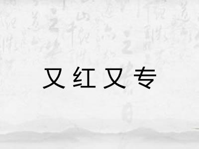 又红又专