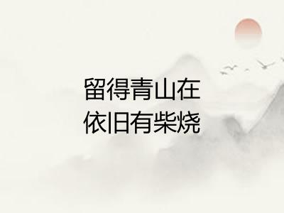 留得青山在依旧有柴烧