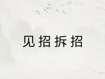 见招拆招