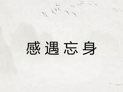 感遇忘身
