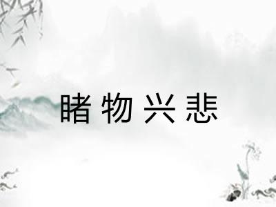 睹物兴悲