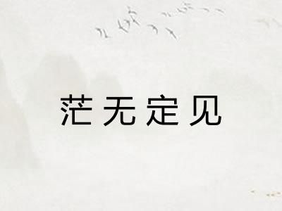 茫无定见