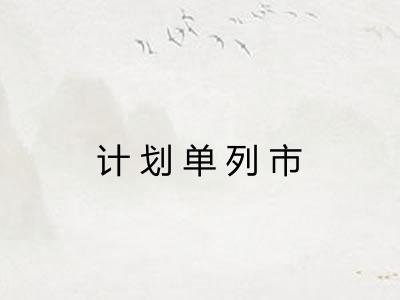 计划单列市