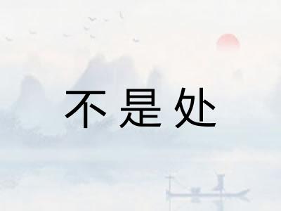 不是处