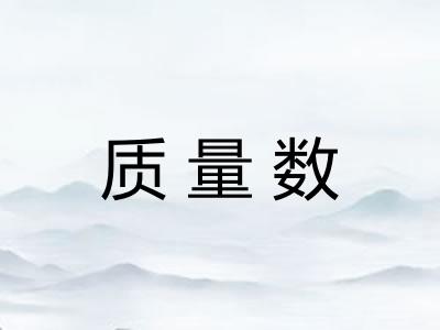 质量数