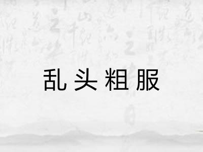 乱头粗服