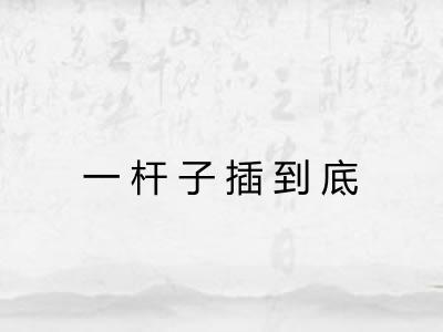一杆子插到底