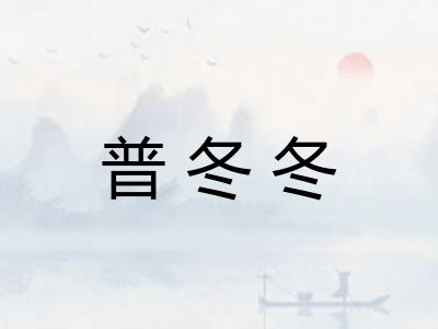 普冬冬