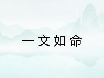 一文如命