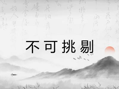 不可挑剔