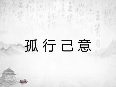 孤行己意