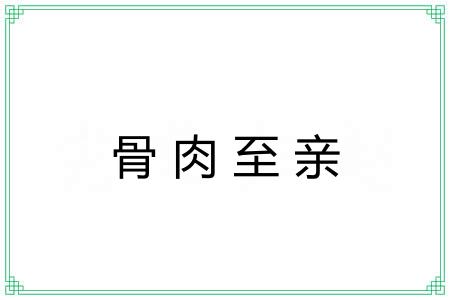 骨肉至亲